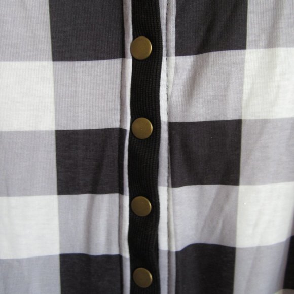 Women's Fall Long Sleeve Snap Button Down Buffalo Plaid Cardigan Size Me… - Picture 5 of 7